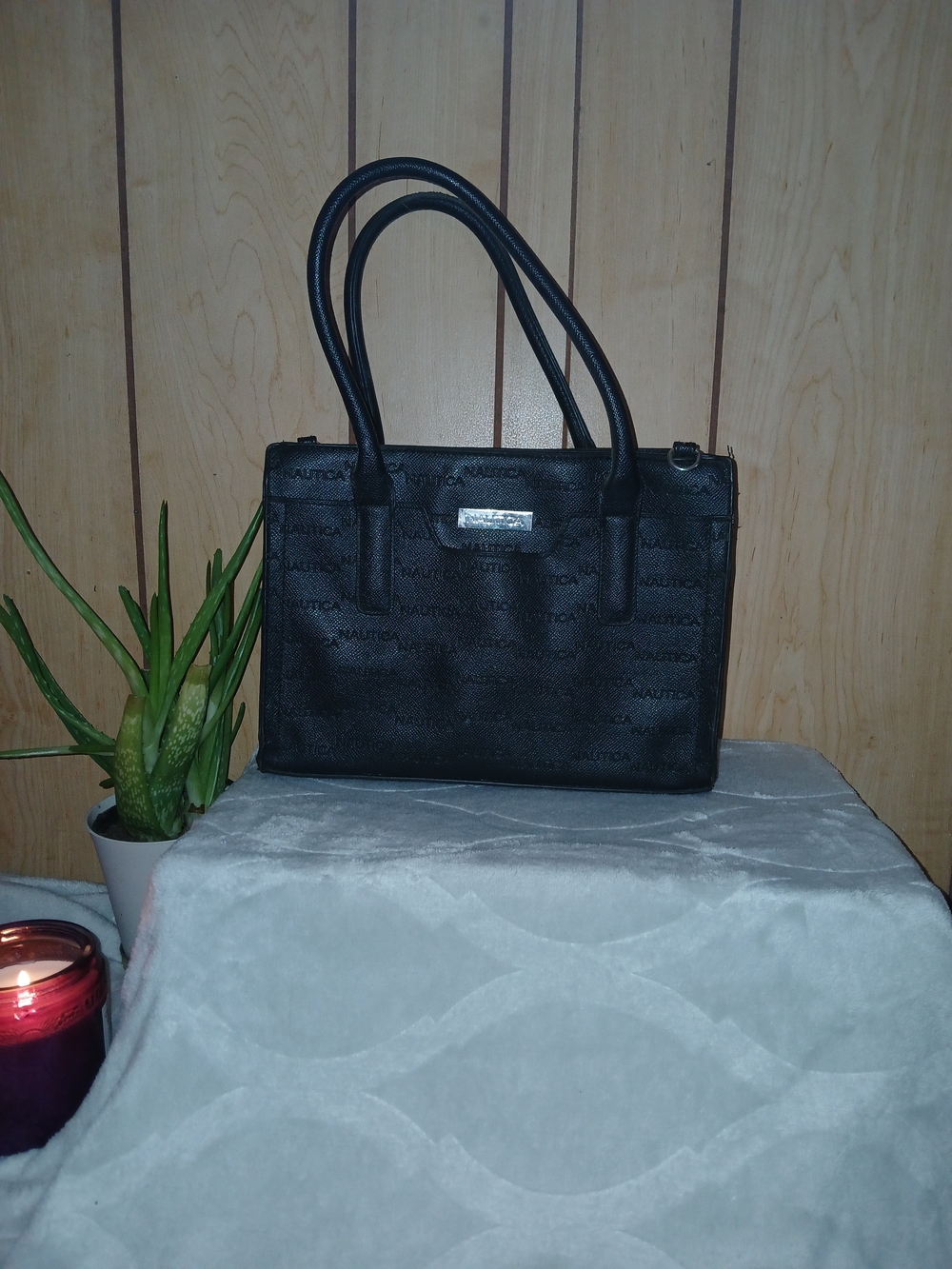 Nautica Black Signature Tote Bag